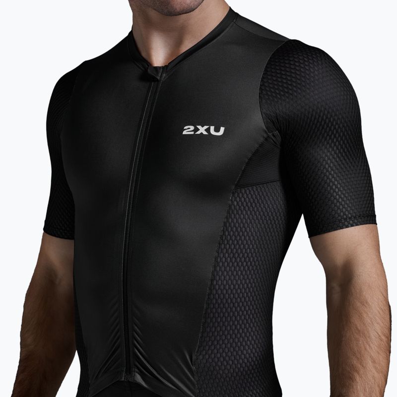 Men's triathlon suit 2XU Aero Hex Sleeved black/white 6