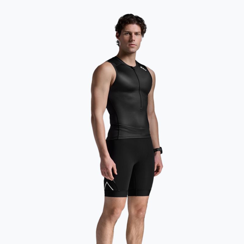 Men's cycling tank top 2XU Core Tri Tank black/white 3