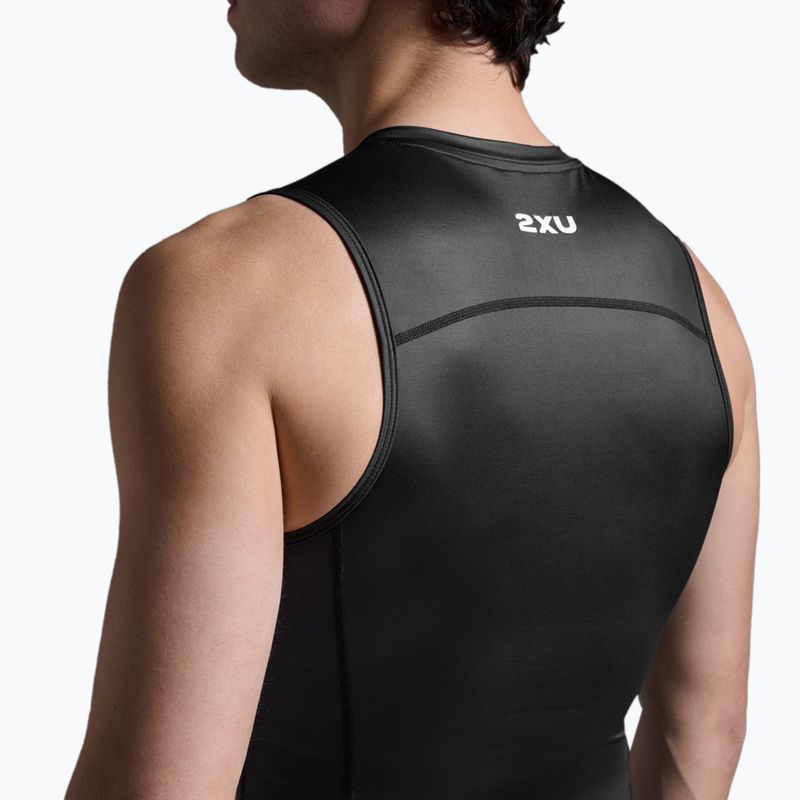 Men's cycling tank top 2XU Core Tri Tank black/white 6
