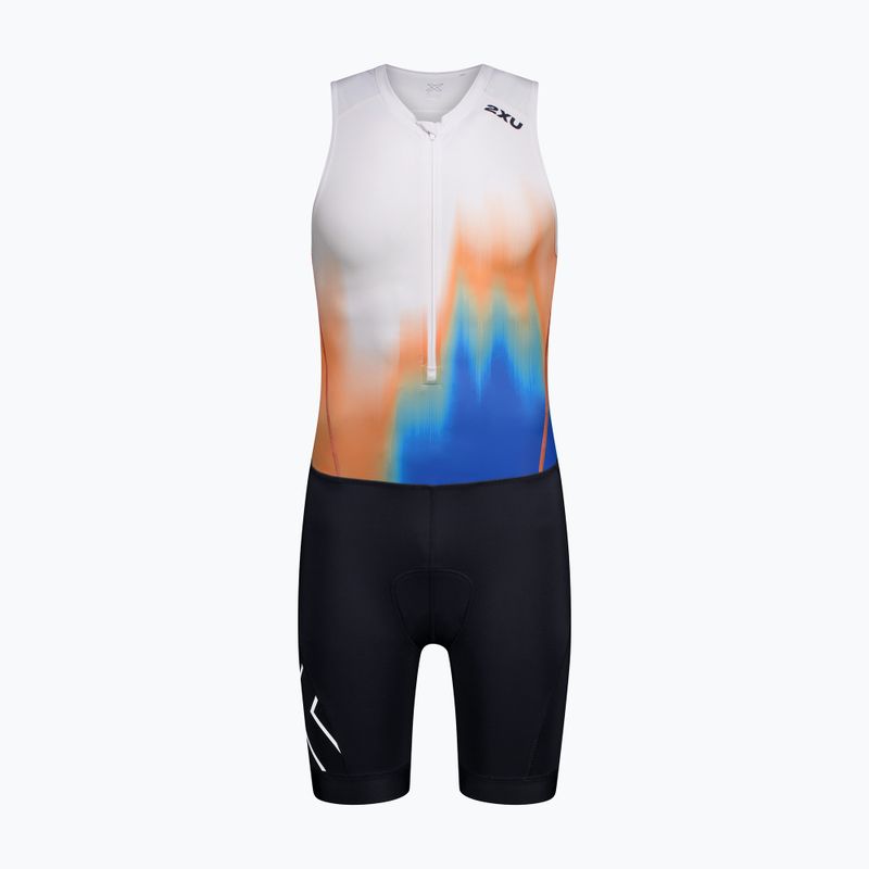 Men's triathlon suit 2XU Core nebula blaze/midnight 7