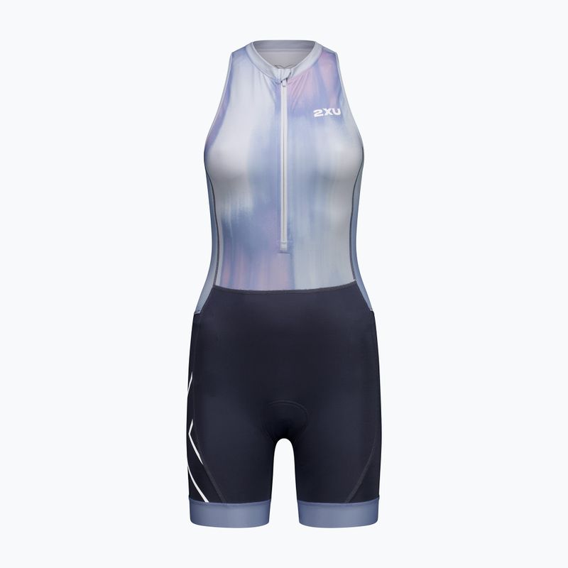 Women's triathlon suit 2XU Core hydrangea/india ink 9