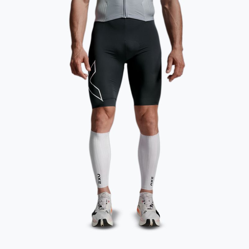 Aerodynamic sleeves 2XU Light Speed Aero Calf Guards white/black 5