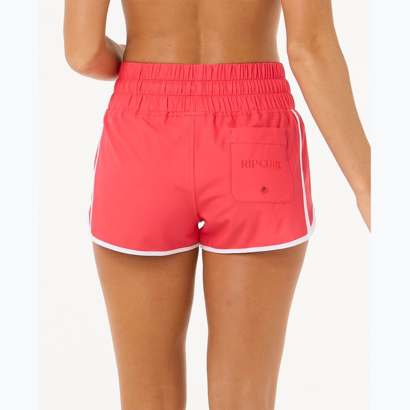 Women's Rip Curl High Waist Retro Volley 3" swim shorts hibiscus red 3