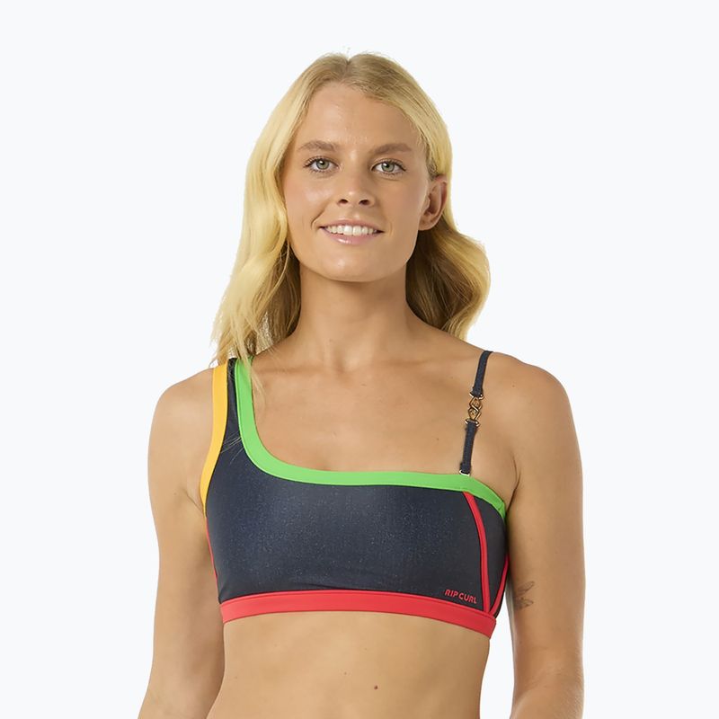 Rip Curl Gigi One Shoulder swimsuit top dark denim