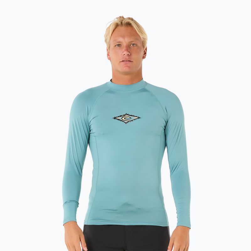 Men's Rip Curl Raw Energy UPF Performance blue lagoon swimming longsleeve