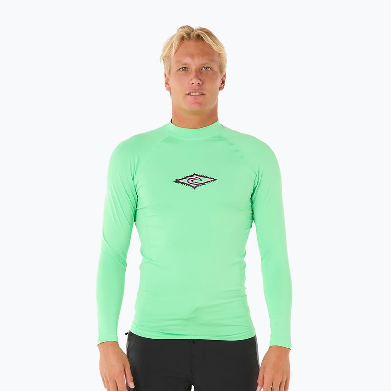 Rip Curl Raw Energy UPF Performance men's swimming longsleeve neon green