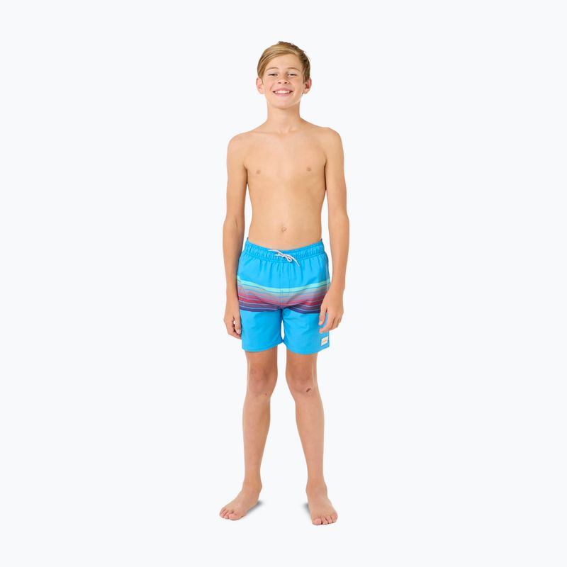 Rip Curl Surf Revival Volley blue paint children's swim shorts 2