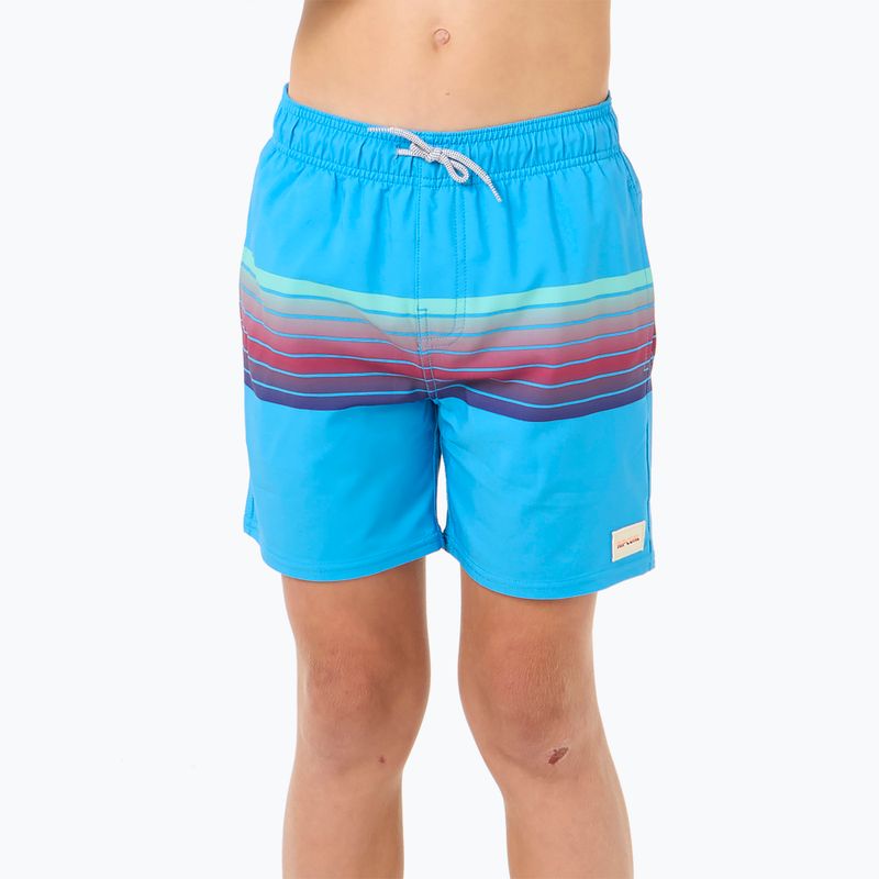 Rip Curl Surf Revival Volley blue paint children's swim shorts 5