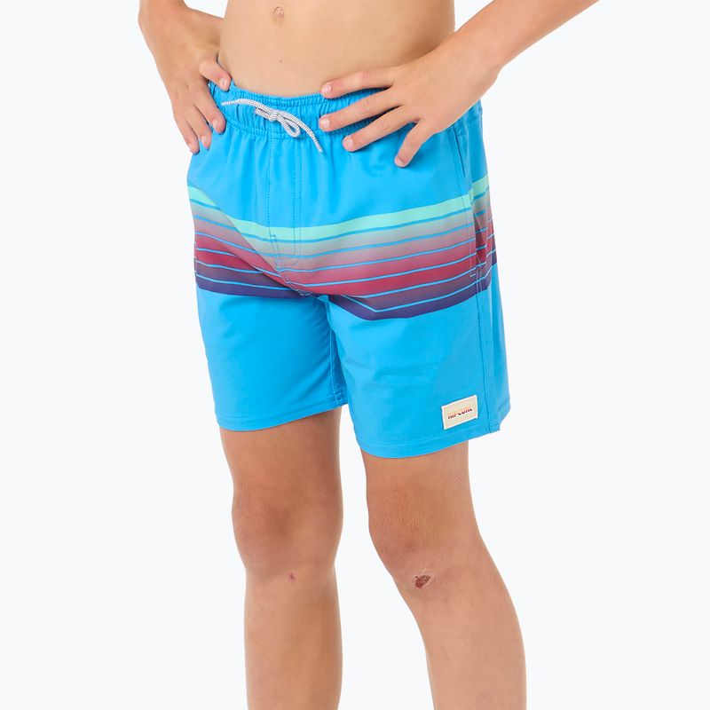 Rip Curl Surf Revival Volley blue paint children's swim shorts 6