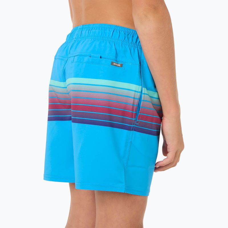 Rip Curl Surf Revival Volley blue paint children's swim shorts 7