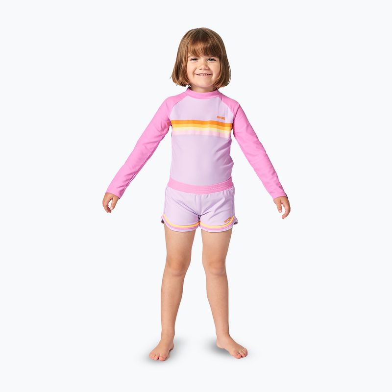 Rip Curl children's swimming longsleeve Rainbow Tide Rash Vest bright pink 2