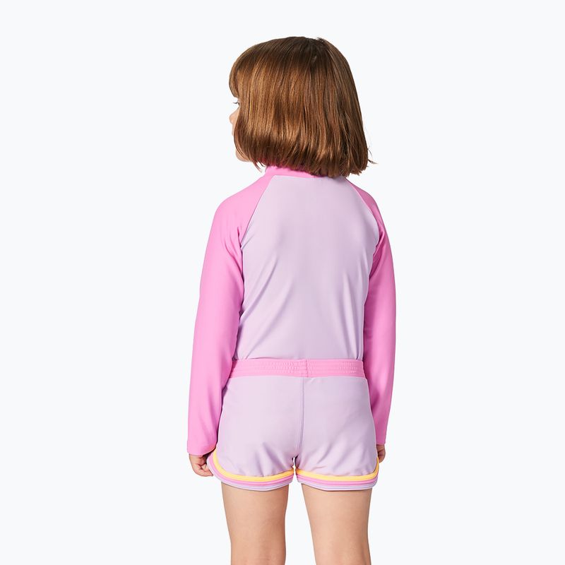 Rip Curl children's swimming longsleeve Rainbow Tide Rash Vest bright pink 3