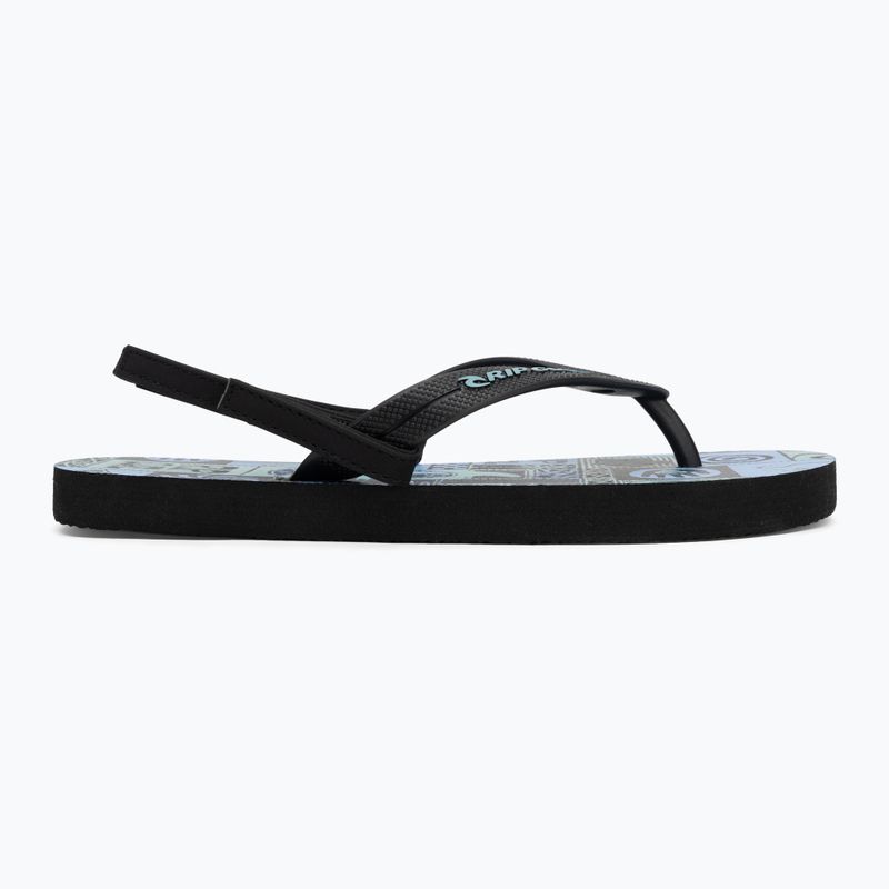 Rip Curl Grom Energy Bloom children's flip flops black/blue 2