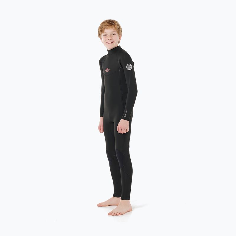 Children's wetsuit Rip Curl Dawn Patrol 3/2 mm Back Zip black 3