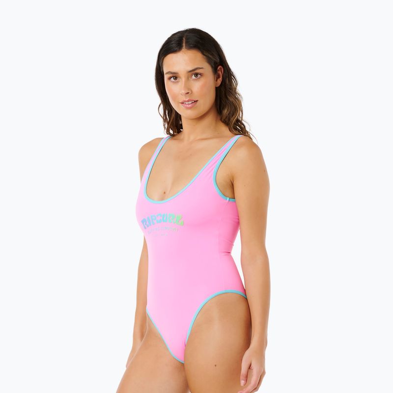 One-piece swimsuit Rip Curl Surf Puff light pink 5