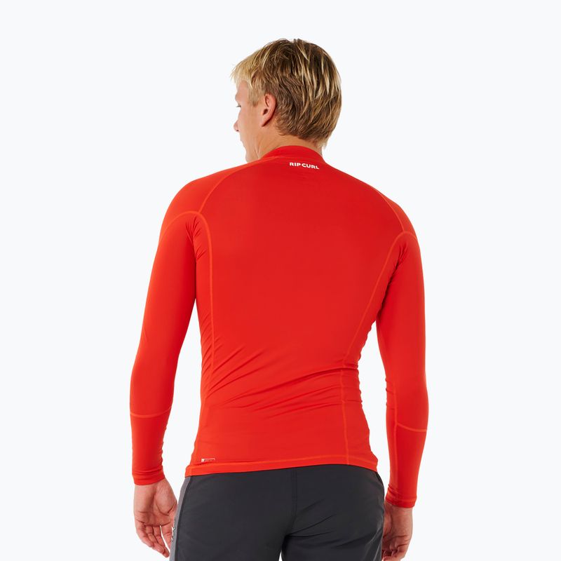 Men's swim long sleeve Rip Curl Waves Upf Perf lava red 3