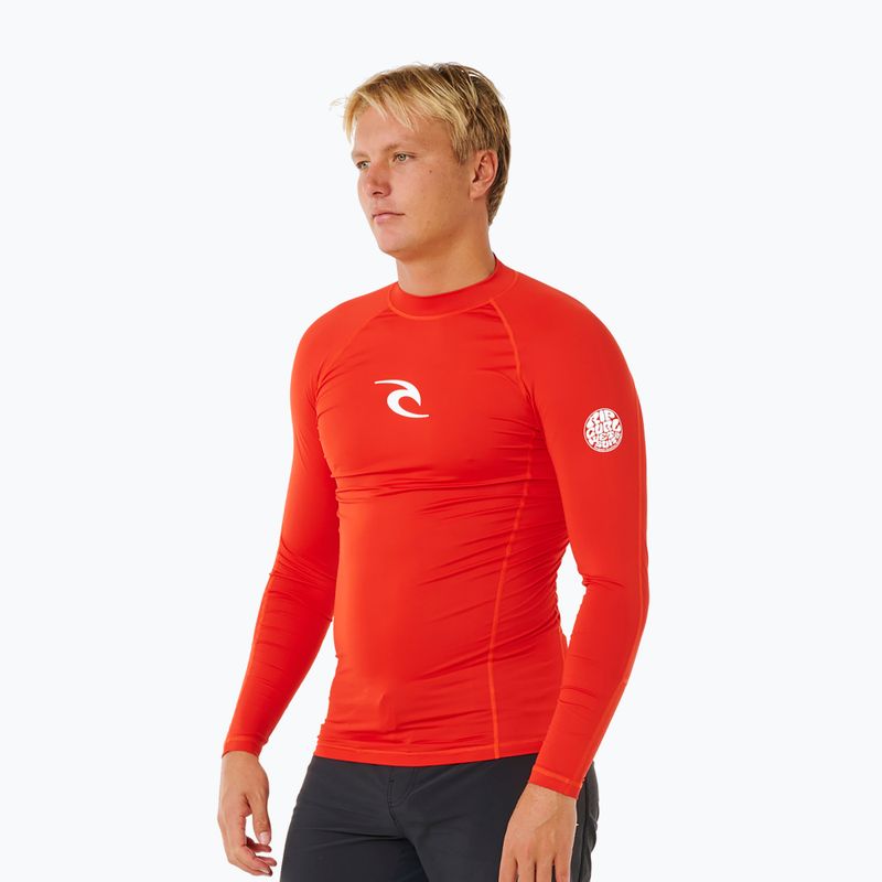 Men's swim long sleeve Rip Curl Waves Upf Perf lava red 4