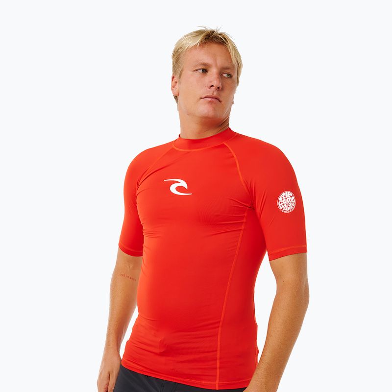Men's swim top Rip Curl Waves Upf Perf lava red 5