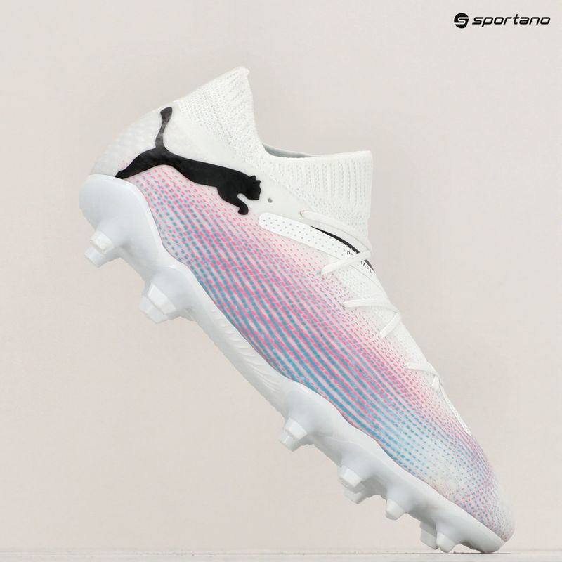 PUMA Future 7 Pro FG/AG Jr children's football boots puma white/puma black/poison pink 15