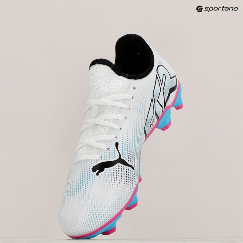 Children's football boots PUMA Future 7 Play FG/AG puma white/puma black/poison pink 10