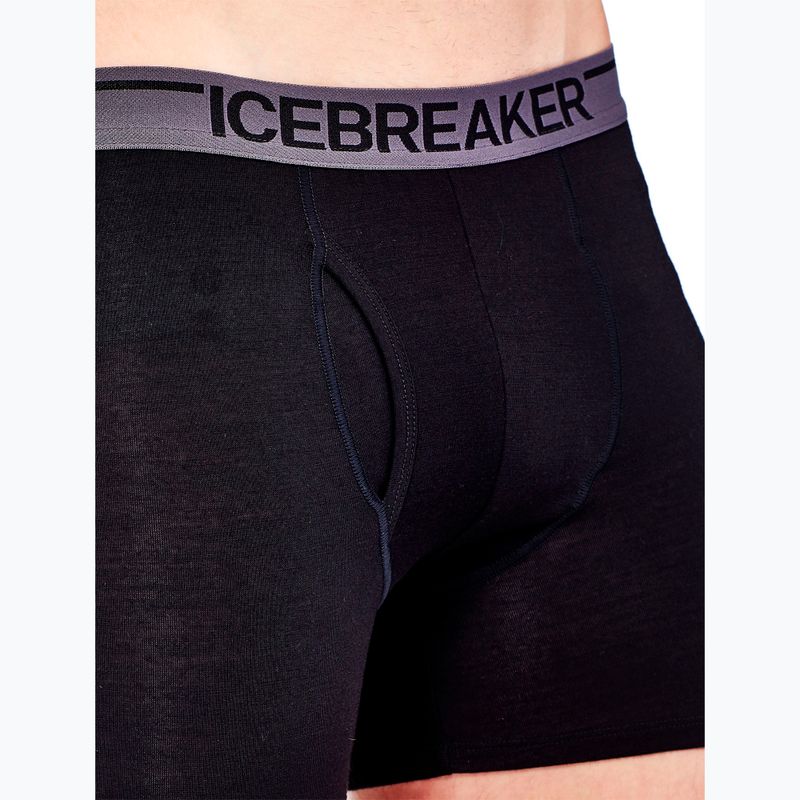 Men's thermal boxer briefs Icebreaker Anatomica wFly black 5