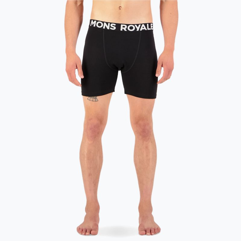 Men's thermal boxer shorts Mons Royale Hold 'em Merino black 3
