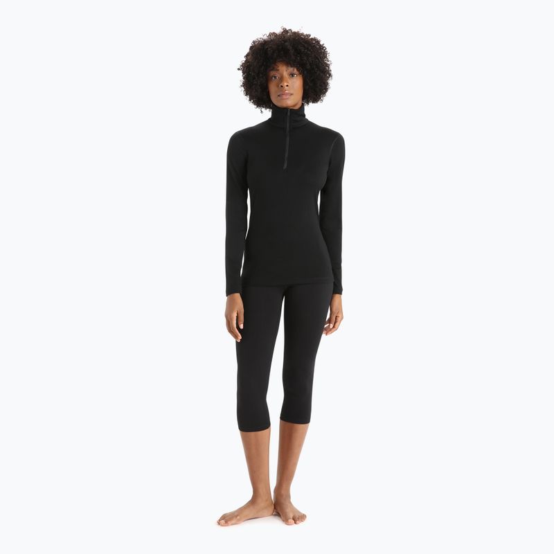 Women's thermal base layer icebreaker 200 Oasis Half Zip black 2