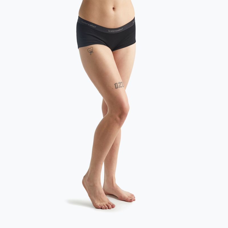 Women's thermal boxers Icebreaker Merino 200 Oasis Boy Shorts black 2