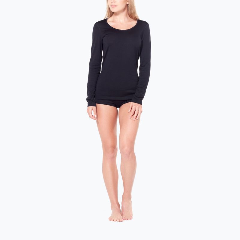 Women's thermal boxers Icebreaker Merino 200 Oasis Boy Shorts black 3