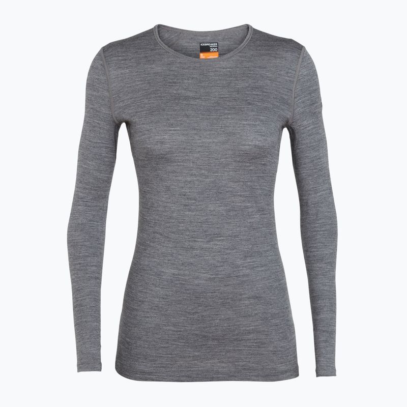 Women's thermal base layer top icebreaker 200 Oasis Crewe gritstone heather 5