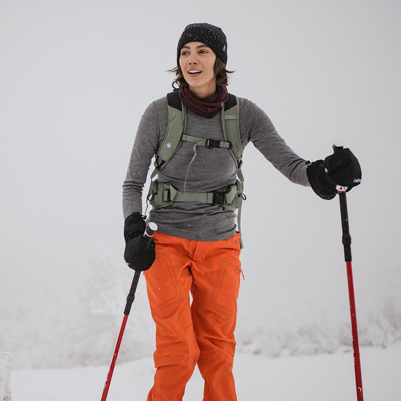 Women's thermal base layer top icebreaker 200 Oasis Crewe gritstone heather 6