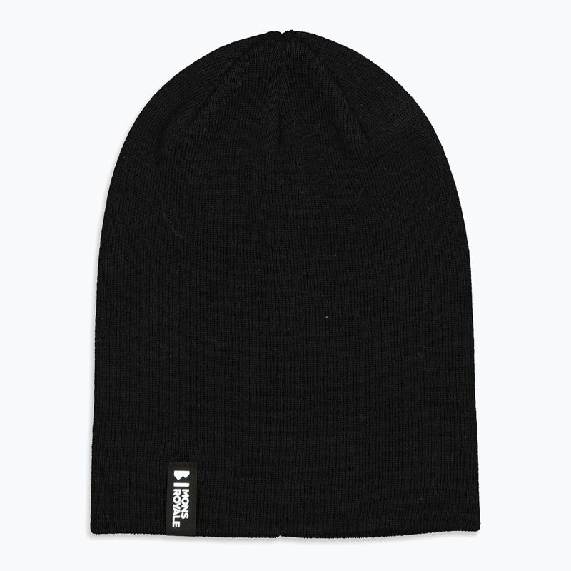 Mons Royale McCloud Merino black winter beanie 2