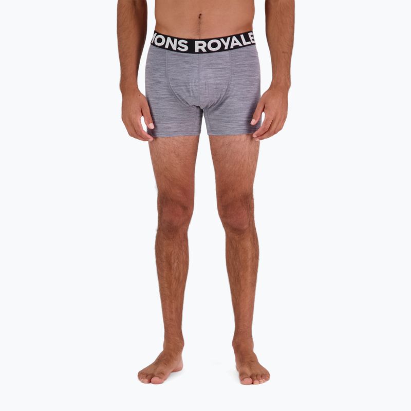 Men's thermal boxer shorts Mons Royale Hold 'em Shorty Merino grey heather 3