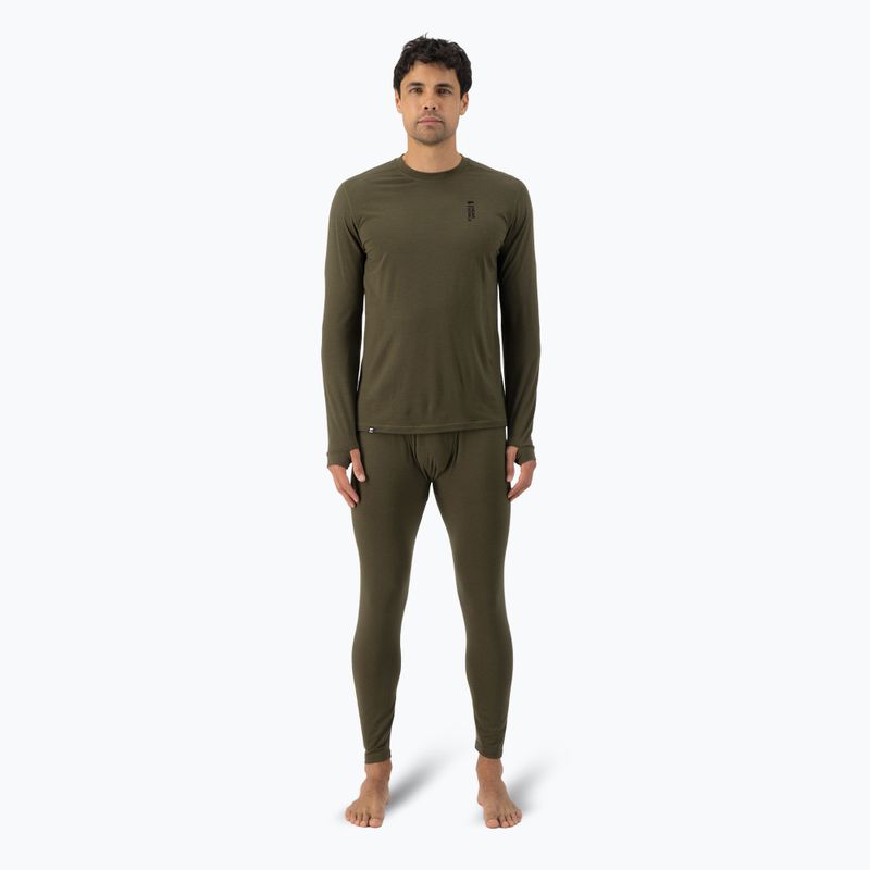 Men's Mons Royale Cascade Merino Base Layer thermal longsleeve dark olive 2