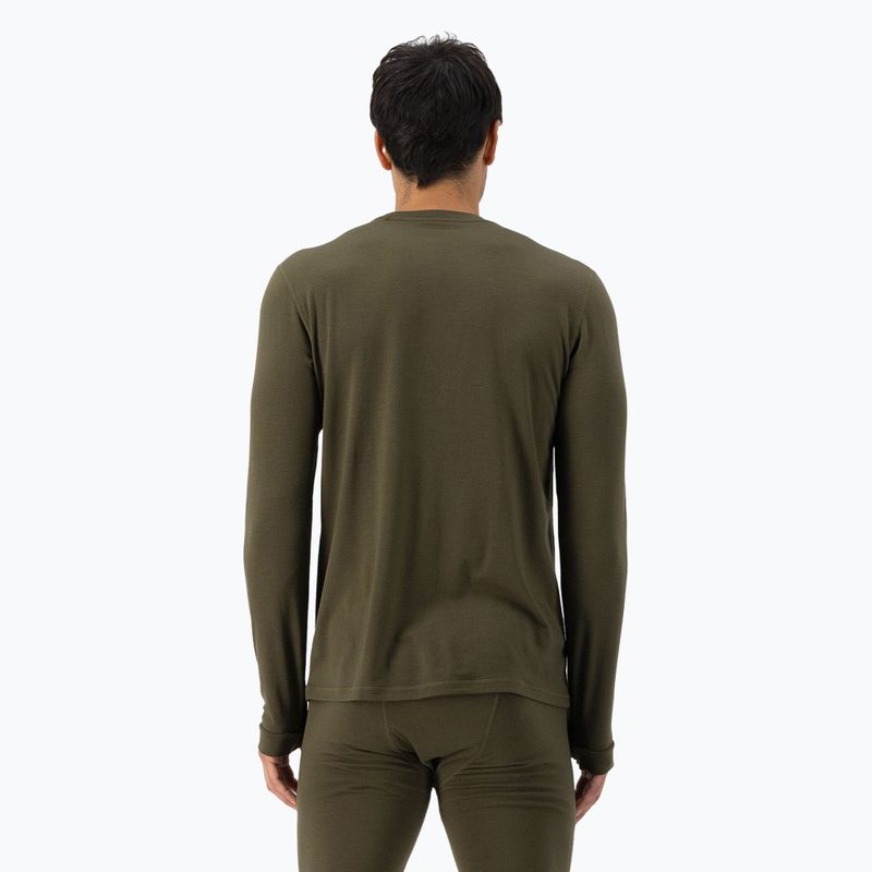 Men's Mons Royale Cascade Merino Base Layer thermal longsleeve dark olive 3