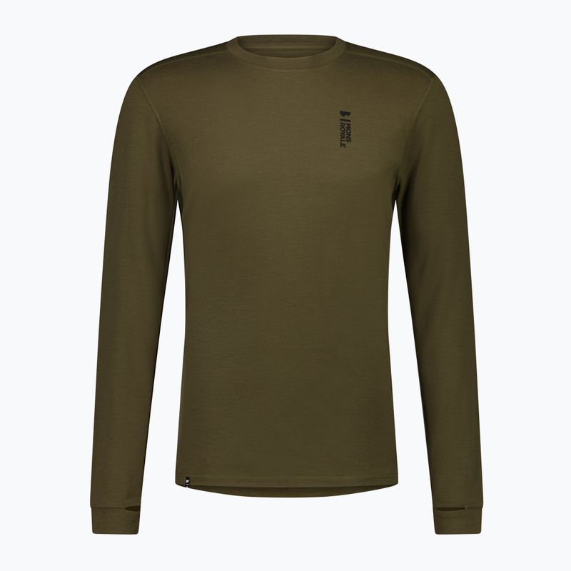 Men's Mons Royale Cascade Merino Base Layer thermal longsleeve dark olive 5