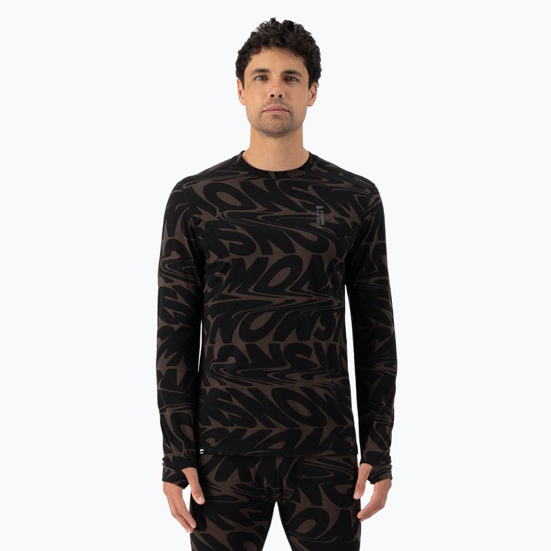 Mons Royale Cascade Merino Base Layer signal lost cedar men's thermal longsleeve