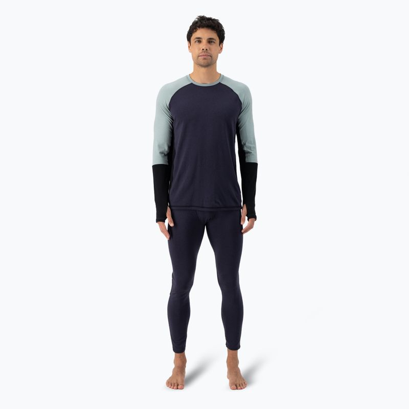 Men's Mons Royale Olympus Merino Base Layer thermal longsleeve dew/ 9 iron/ black 2