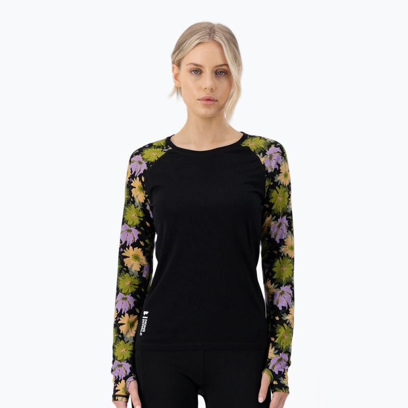 Women's thermal longsleeve Mons Royale Bella Tech alpine bloom/ black