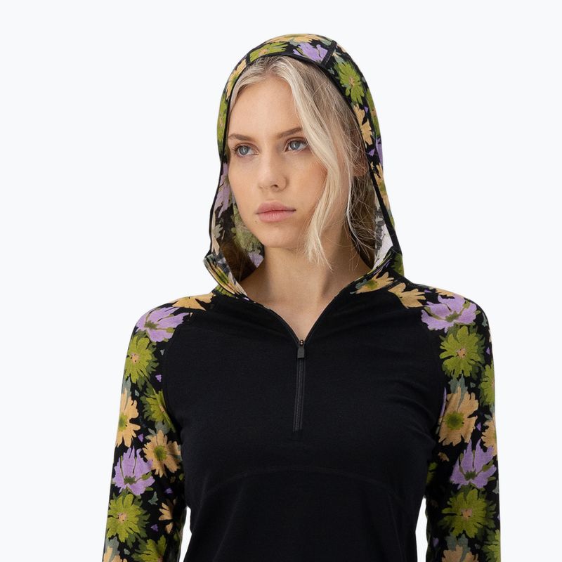 Women's thermal sweatshirt Mons Royale Bella Tech Hood alpine bloom/ black 4