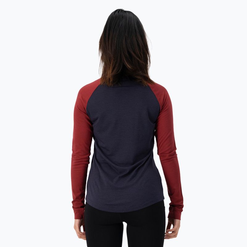 Women's thermal active sweatshirt Mons Royale Icon Raglan cherry/ 9 iron 3