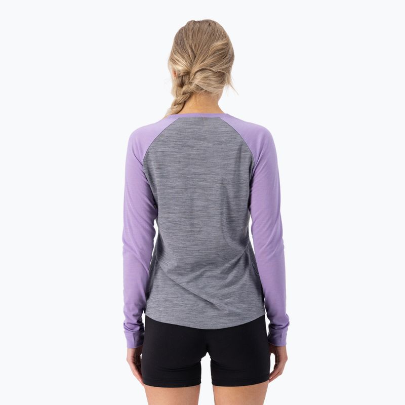 Women's thermal active sweatshirt Mons Royale Icon Raglan grey heather/ lupin 3