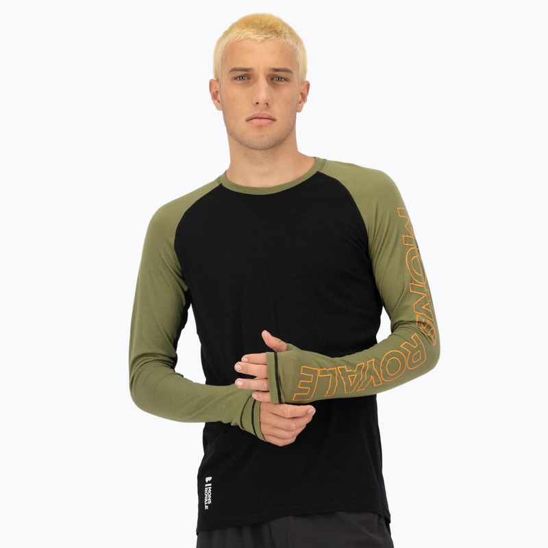 Men's thermal active sweatshirt Mons Royale Temple Merino fern/black