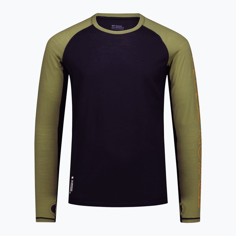 Mons Royale Temple Merino fern/black men's thermal longsleeve 3