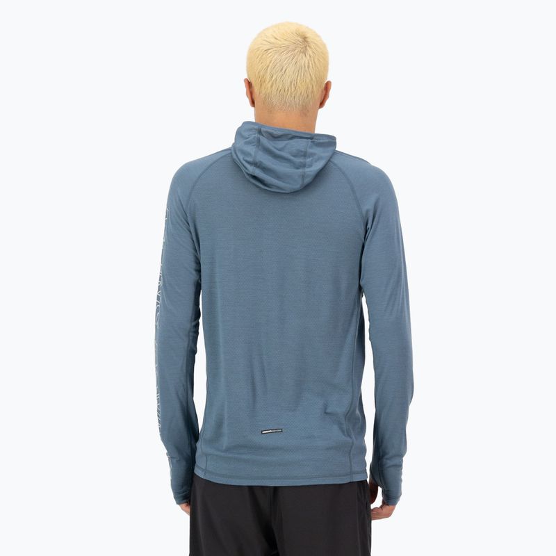 Men's Mons Royale Temple Tech Hood thermal sweatshirt grey heather/goblin blue 2