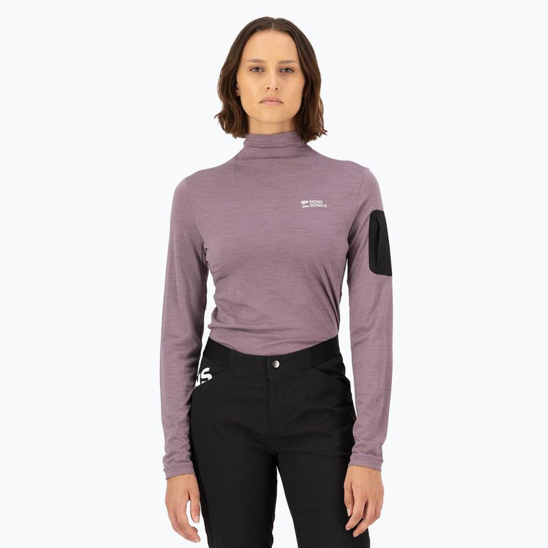 Women's thermal active sweatshirt Mons Royale Diversion Mock Neck mauve