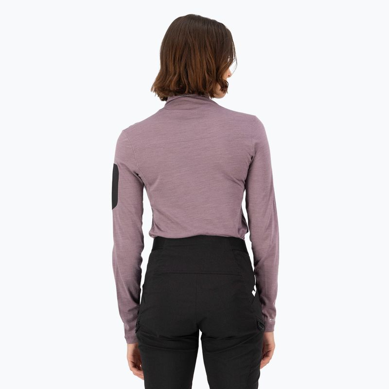 Women's Mons Royale Diversion Mock Neck thermal longsleeve mauve 2