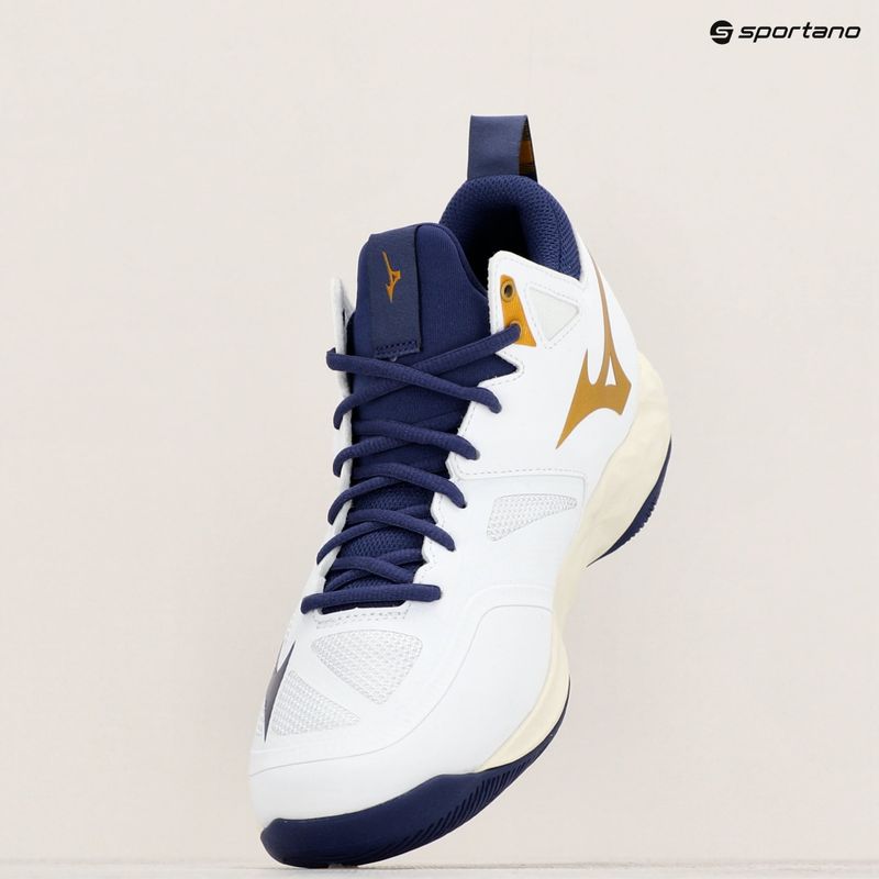 Volleyball shoes Mizuno Wave Dimension Mid white/blue ribbon/mp gold 9