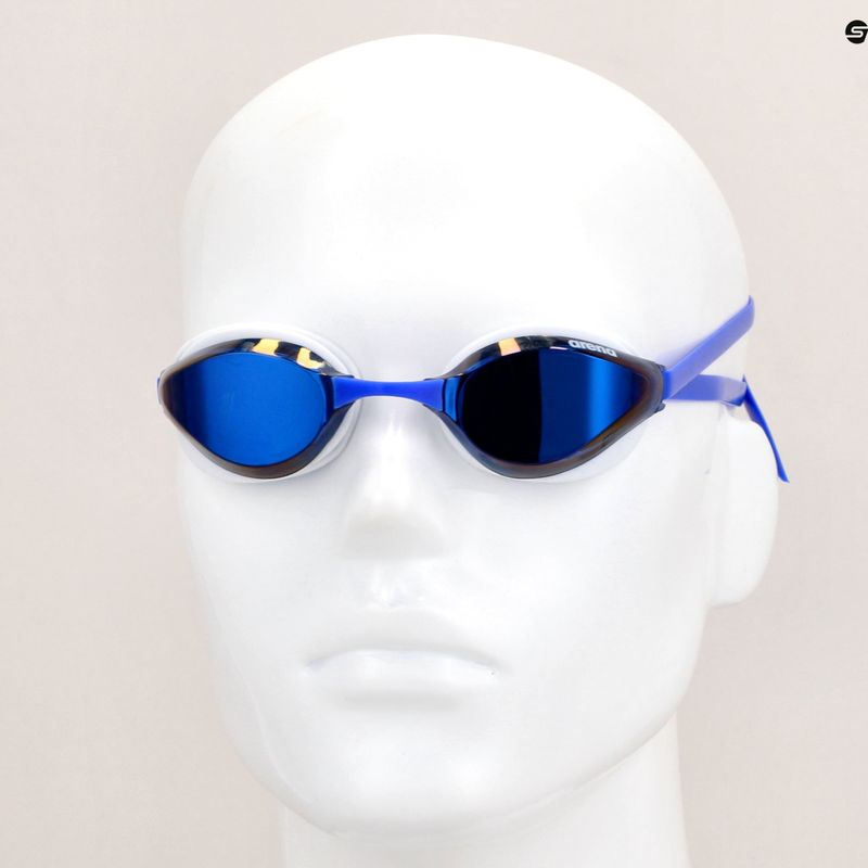 Arena Python Mirror blue mirror/white swimming goggles 8