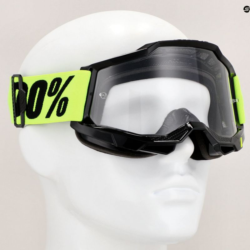 100% Accuri 2 neon yellow/clear cycling goggles 7